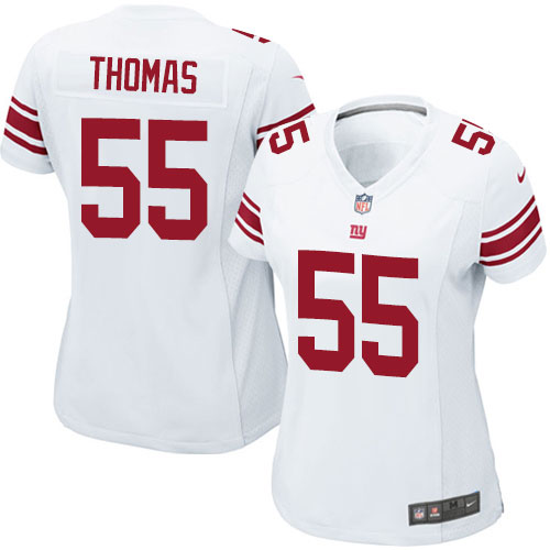 Women's Limited J.T. Thomas Nike Jersey White Road - #55 NFL New York Giants